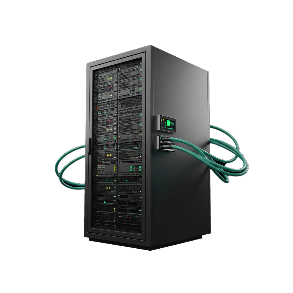 Serverrack-Schrank symbolisiert die Dienstleistung Server Hosting